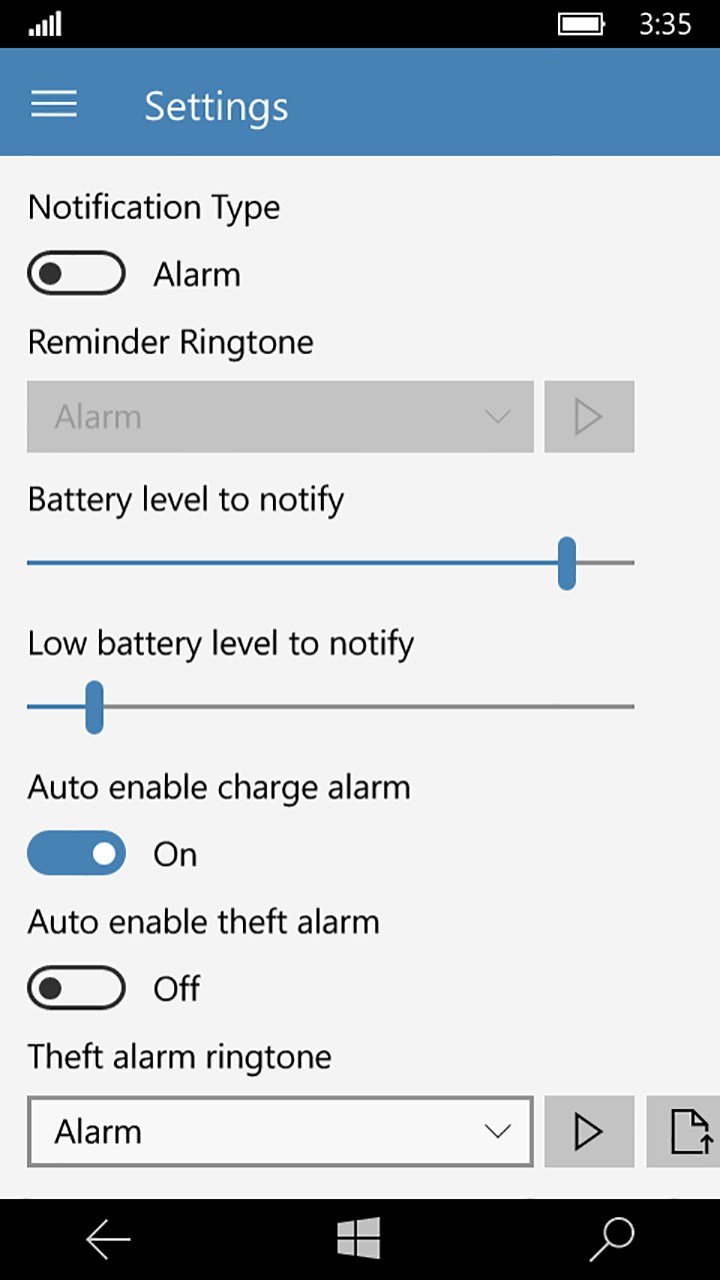 Full Battery & Theft Alarm for Windows 10