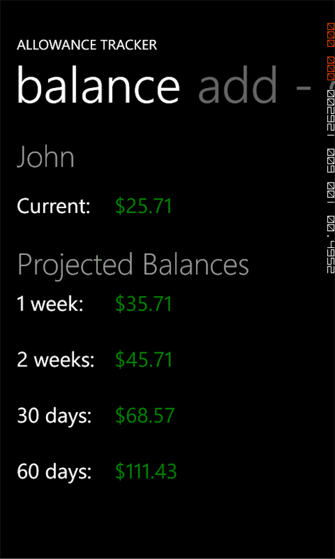 AllowanceTracker Screenshots 2