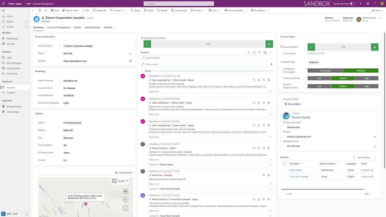 Snapshot 1 of Gestisoft Account Management with Reccuring Tasks