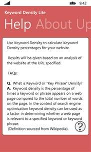 Keyword Density Lite screenshot 5