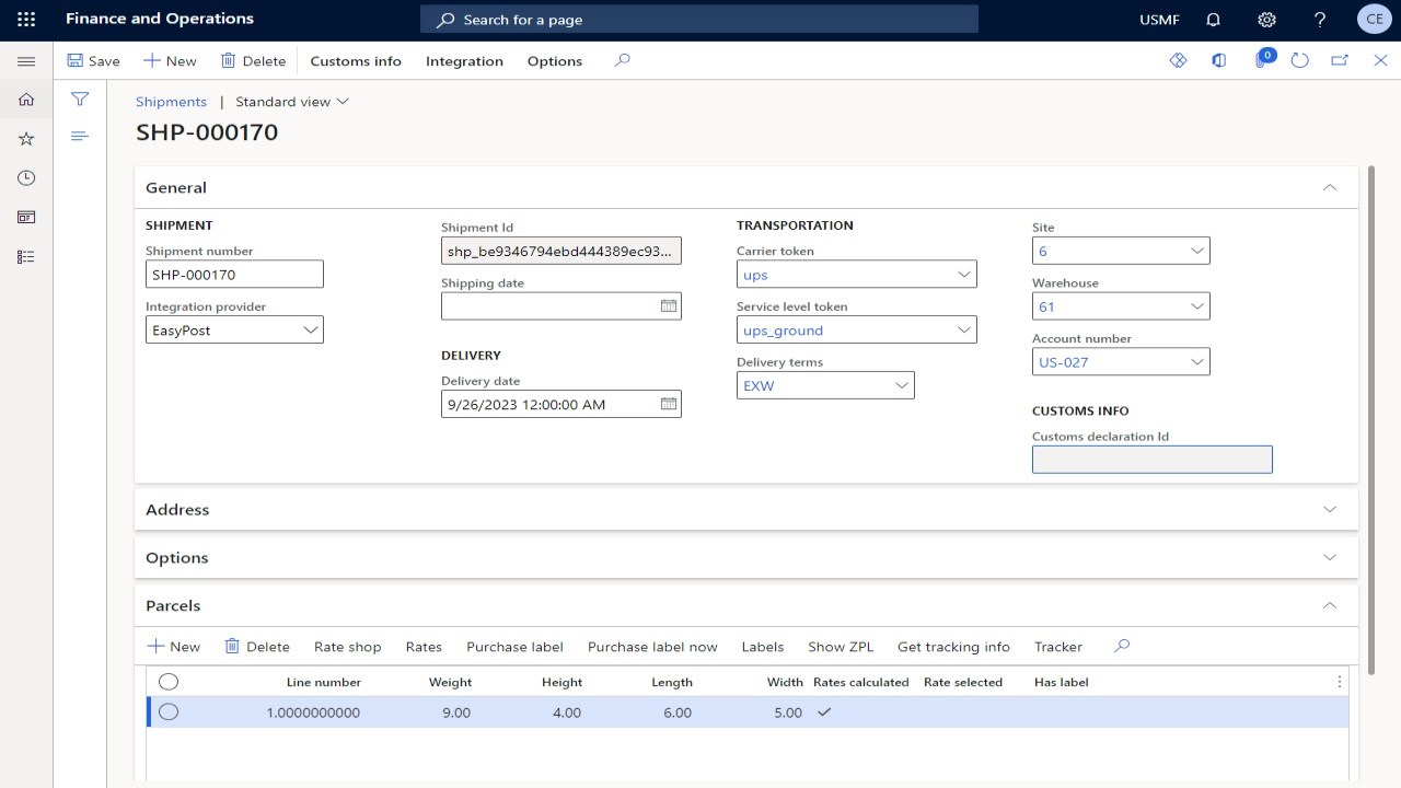 Snapshot 2 of Shipping Carrier Integrator
