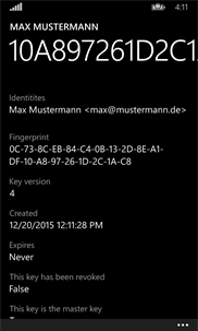 OpenPGP für Windows Phone screenshot 6