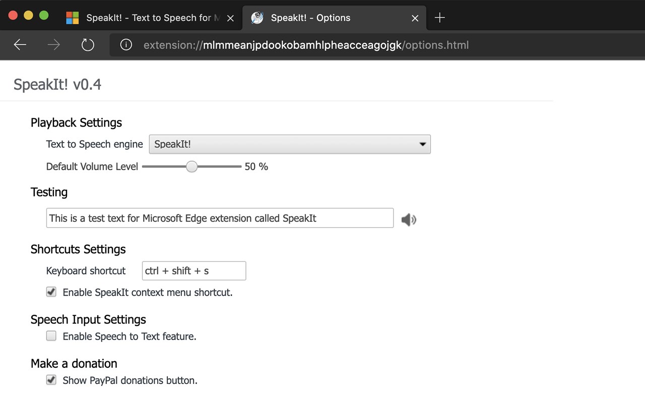 SpeakIt! - Text to speech for Microsoft Edge