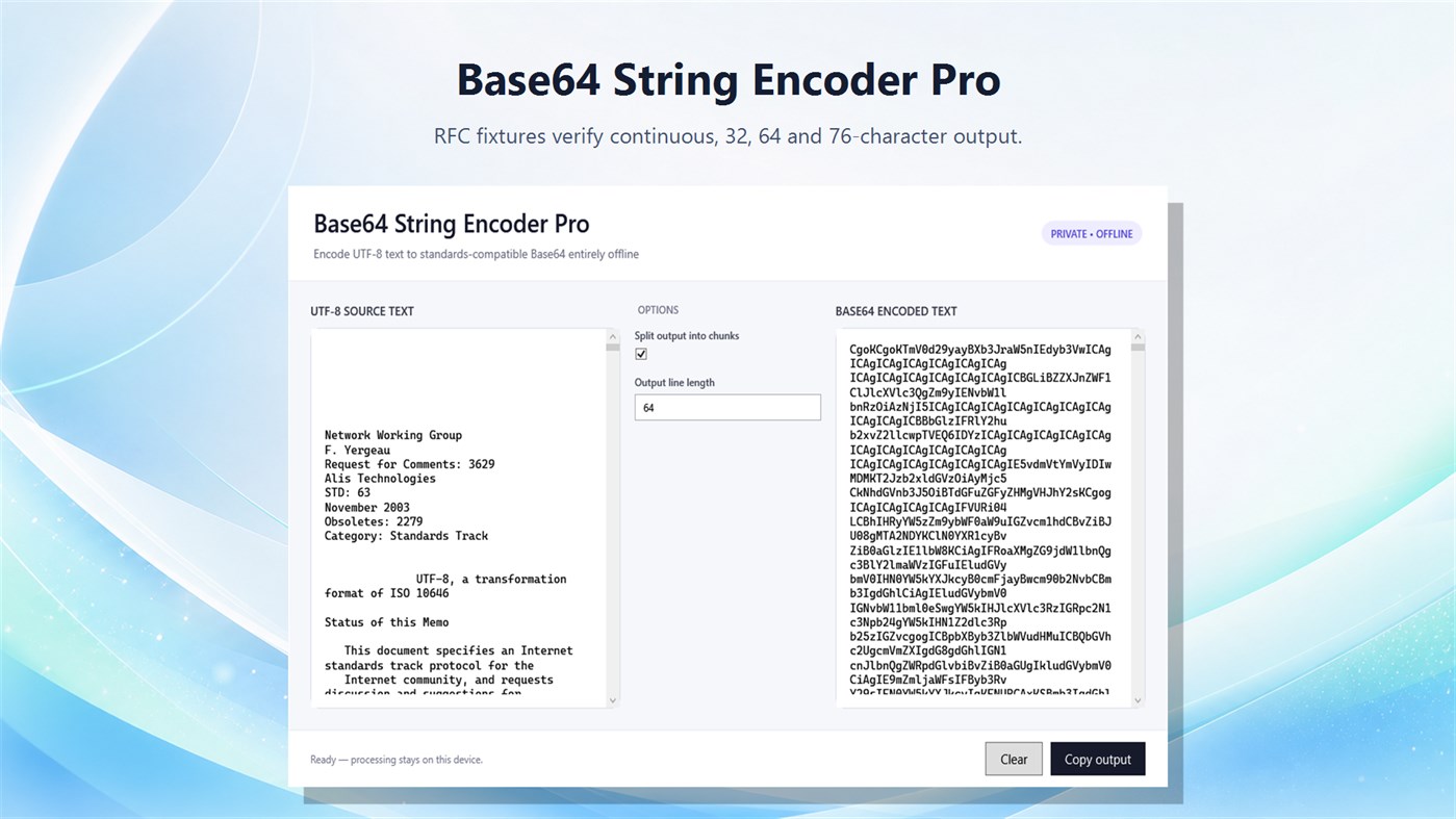 #5. Base64 String Encoder Pro (Windows) Von: Luzala Studio