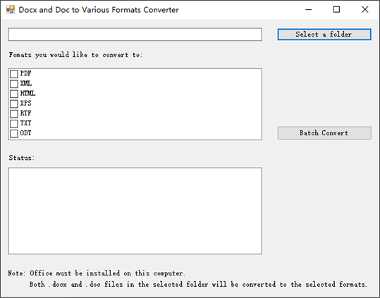 Docx and Doc to Various Formats Converter screenshot 1