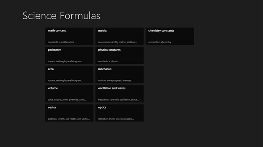 Science Formulas screenshot 1