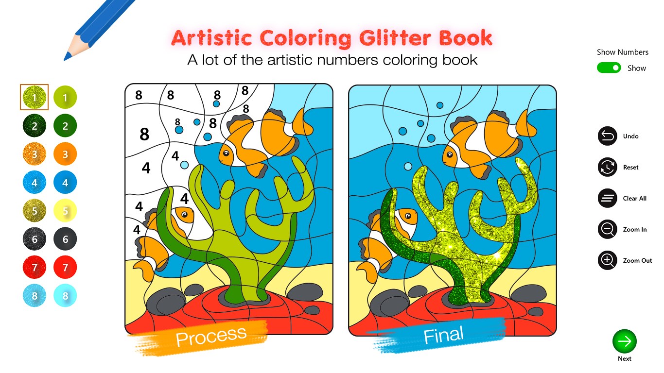 Colour by number book