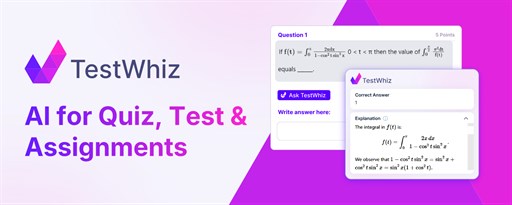 TestWhiz: AI for quizzes and assignments marquee promo image