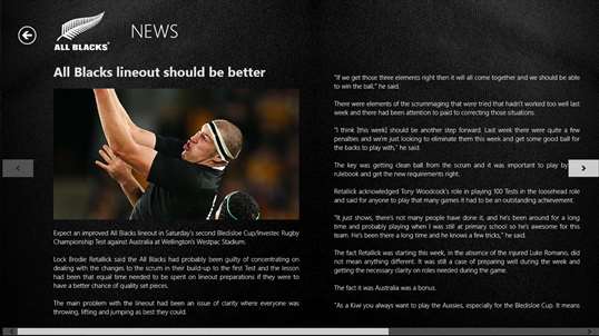 The Official Windows 8 All Blacks App screenshot 3