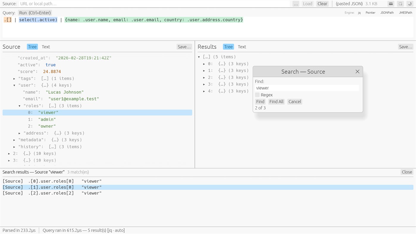 #3. jsonquery gui (Windows) Von: Nujufas
