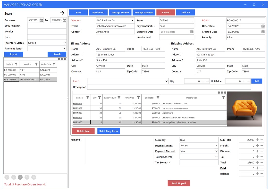 #3. C2W Inventory Management System (Windows) Bởi: c2w technology