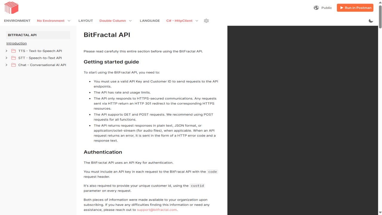 Snapshot 1 of BitFractal Transcriber Speech to Text (STT) API