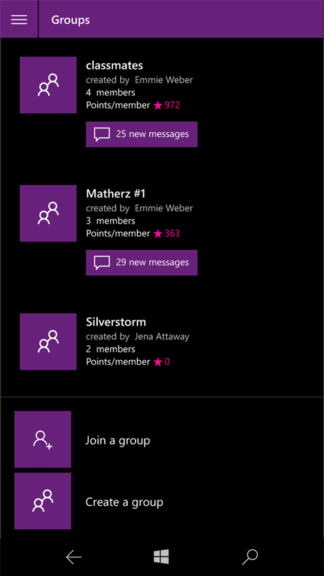 Capture d’écran : Windows 10 Mobile User Groups