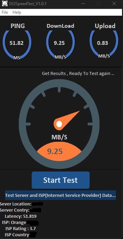 #3. DJ2SpeedTest (Windows) 作者: DJ2Tech