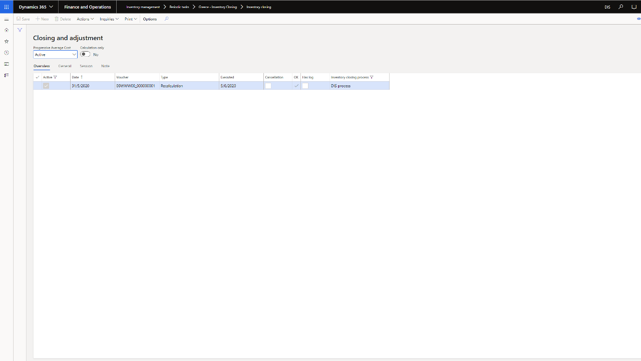 Snapshot 3 of Actual Costing for D365