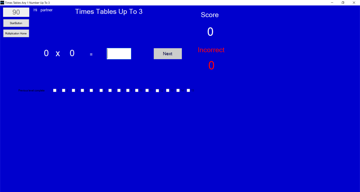 #2. Times Tables Whizz (Windows) By: Nigel James Stanley