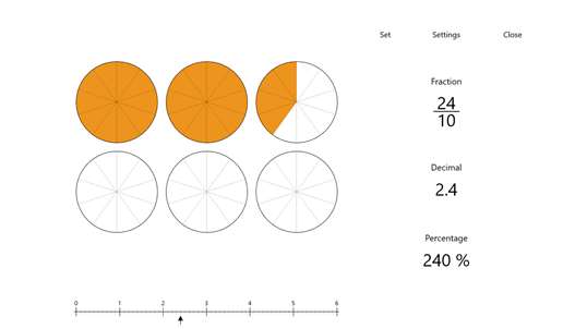 Visual Fractions Decimals and Percentages screenshot 2
