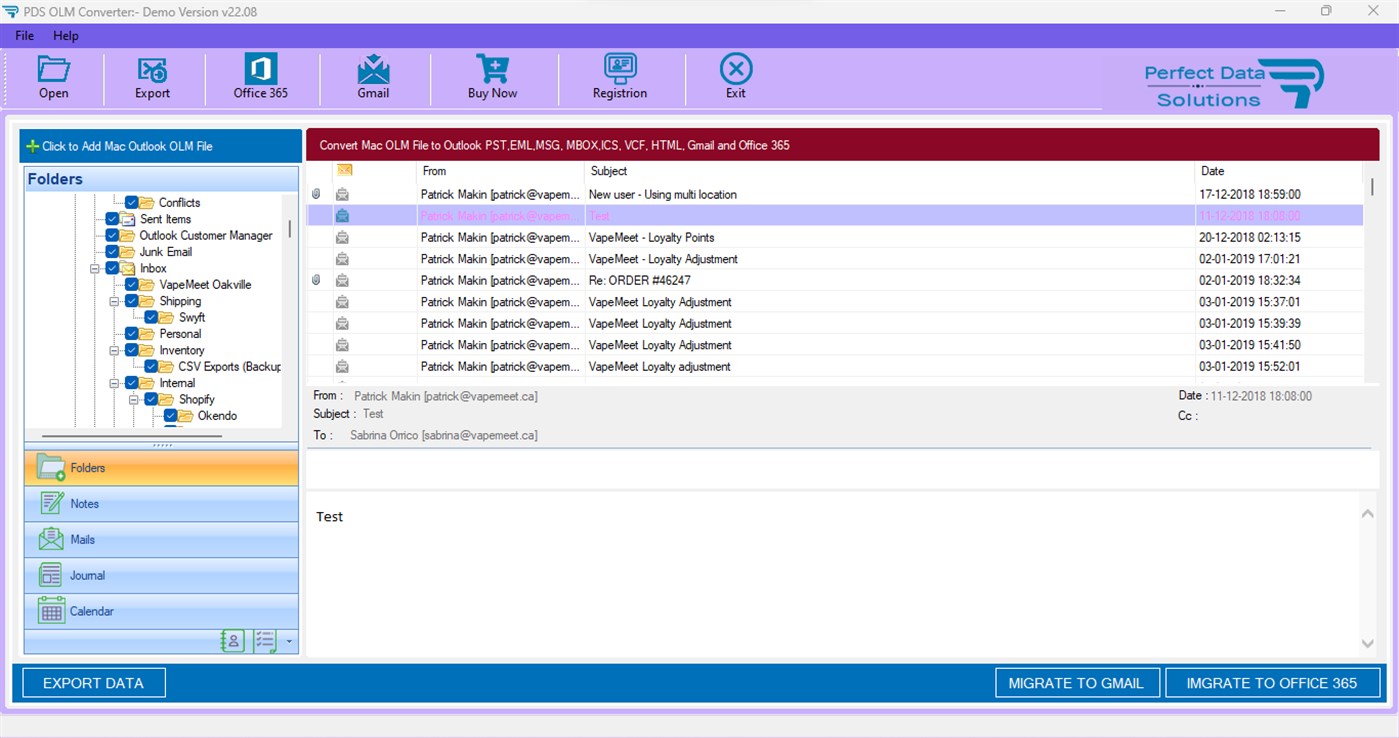 #4. OLM to PST Converter Software (Windows) Podle: PERFECT DATA SOLUTIONS