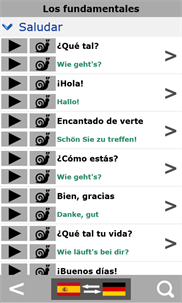 Spanish to German phrasebook screenshot 2