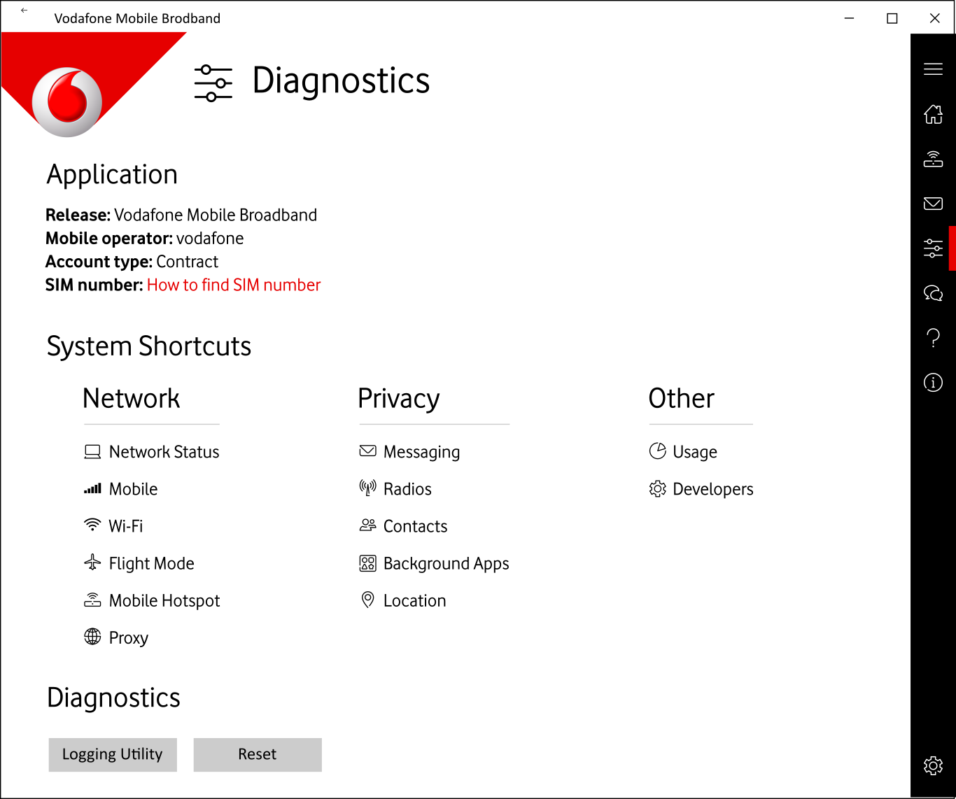 Vodafone Mobile Broadband for Windows 10