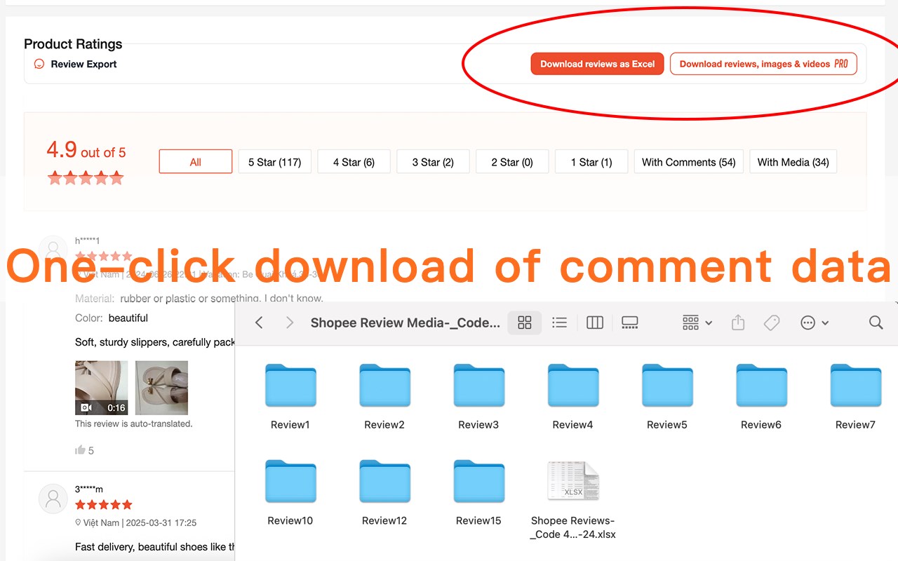 Shopee Review Exporter - Collect and Download Reviews in Excel