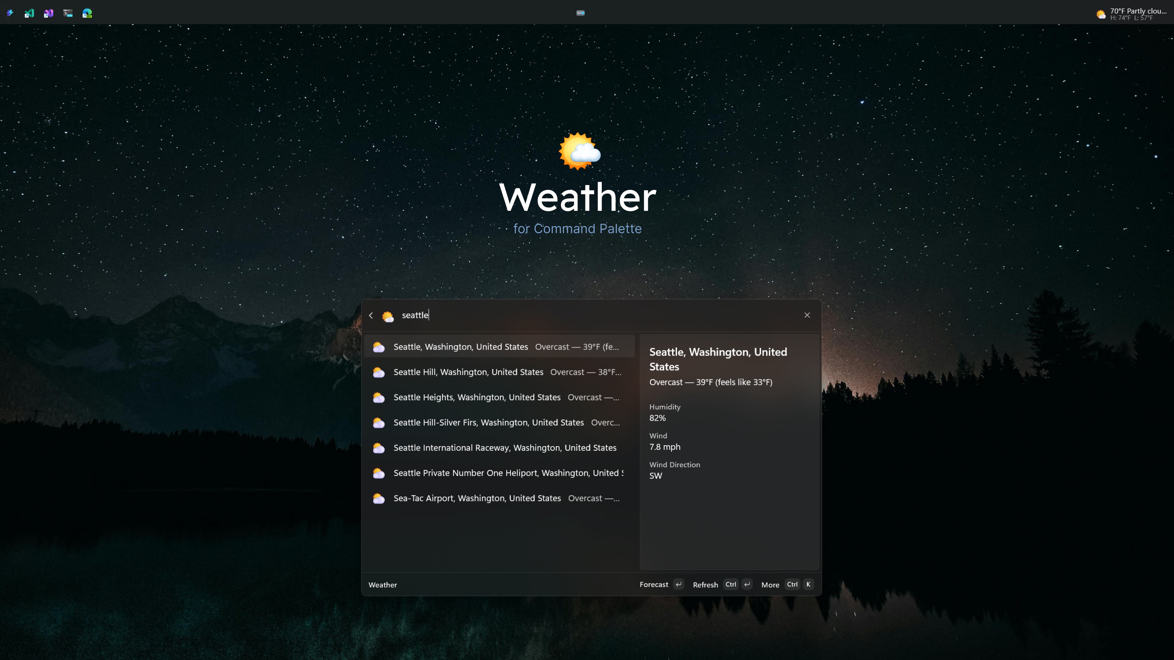 Weather for Command Palette screenshot