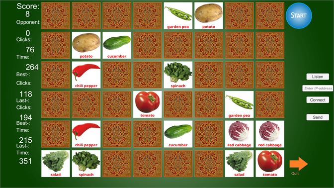 Mémotager: Vegetable memory game, Board Game