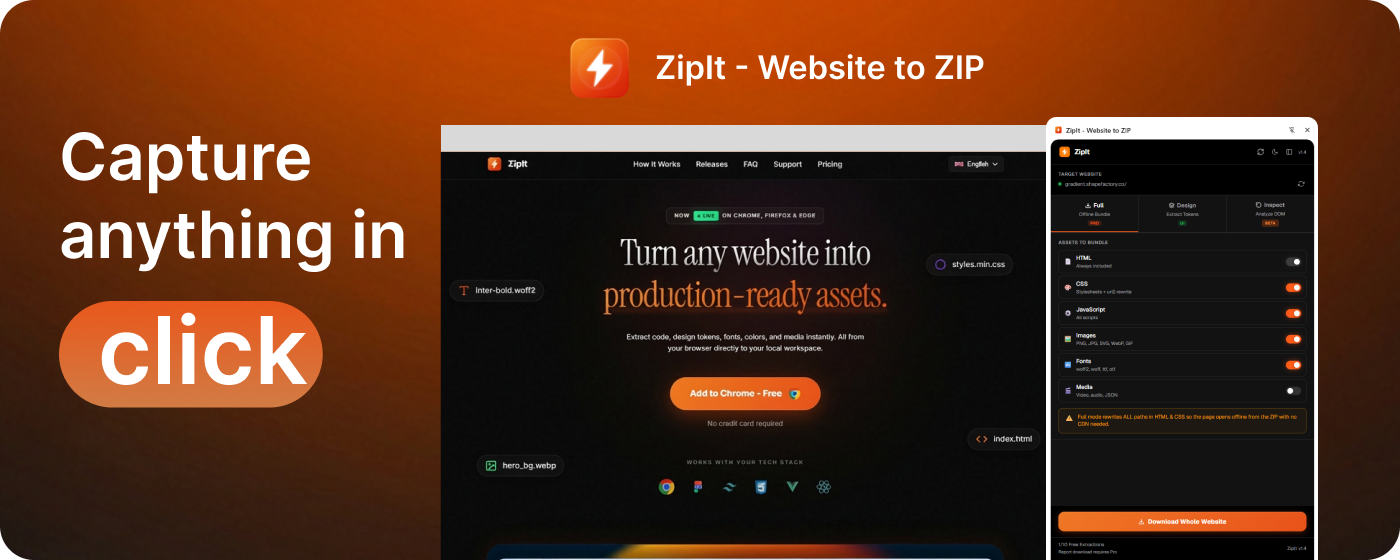 ZipIt - Website to ZIP