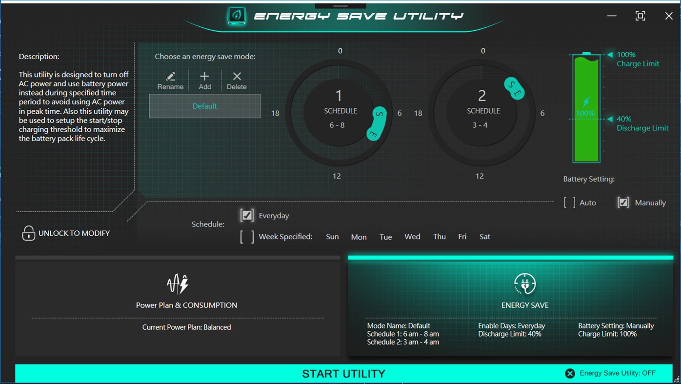 #2. Energy Save Utility (Windows) Podle: CLEVO CO.