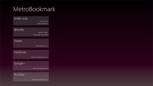 MetroBookmark screenshot 1