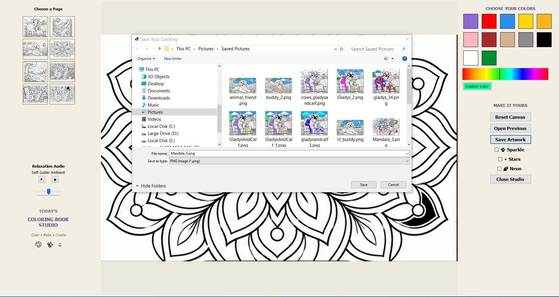 Today’s Coloring Book Studio screenshot