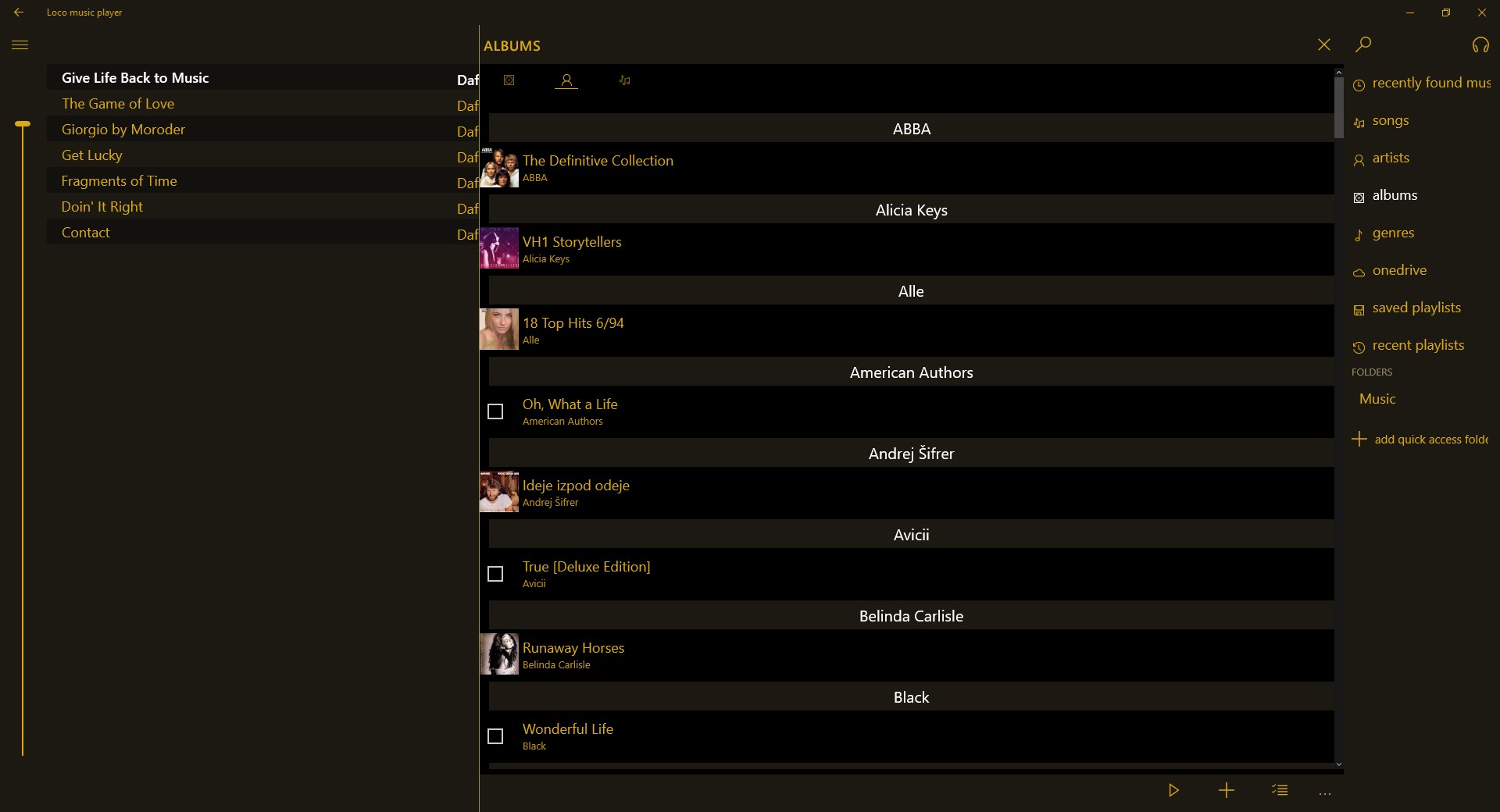 Loco music player Screenshot