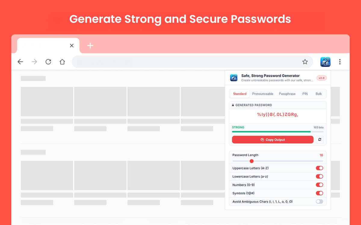 Safe, Strong Password Generator