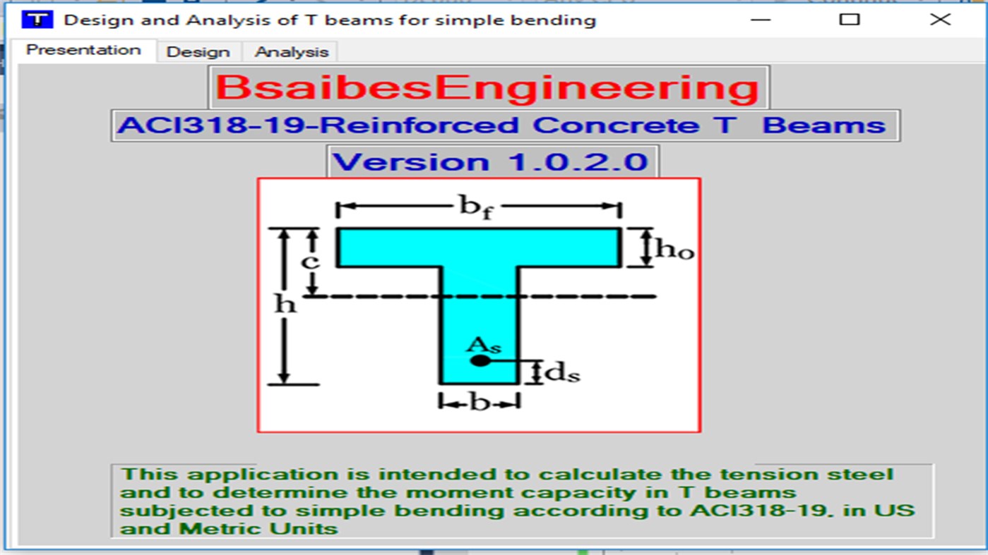 #1. Design & Analysis of T Beams for Simple Bending (Windows) 게시자: BSAIBES Engineering