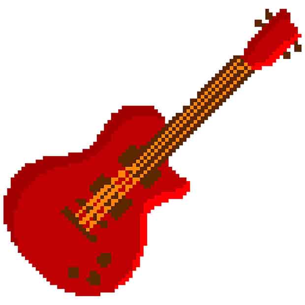 Musical Instruments Color By Number: Pixel Art, Sandbox Coloring Book