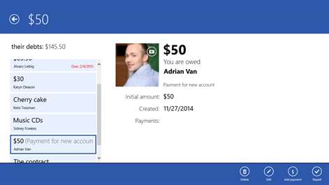 IOU - debt manager Screenshots 1