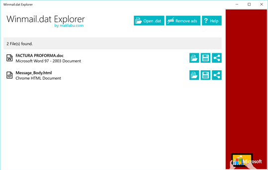 Winmail.dat Explorer screenshot 2
