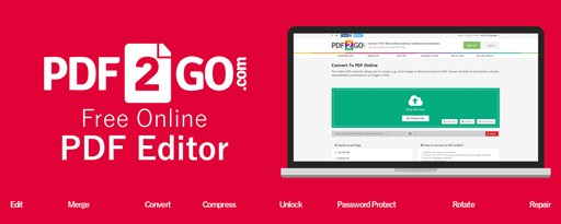 Online PDF Editor (pdf2go.com) marquee promo image