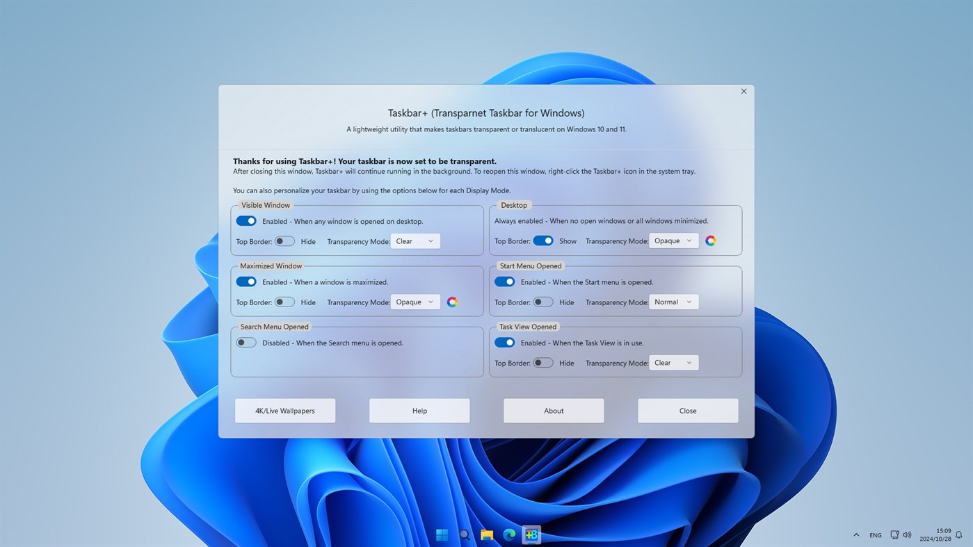 #1. Taskbar+ (Windows) Ved: PeroSoftware.com