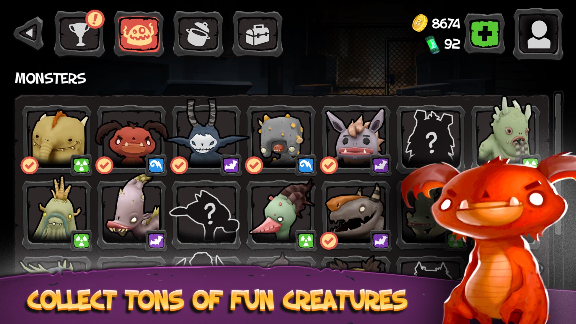 Collect tons of fun creatures
