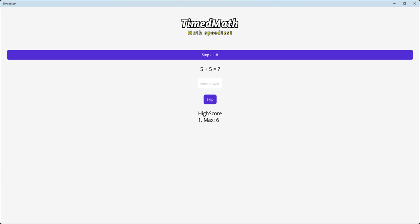 #2. TimedMath (Windows) Bởi: DevCrafter