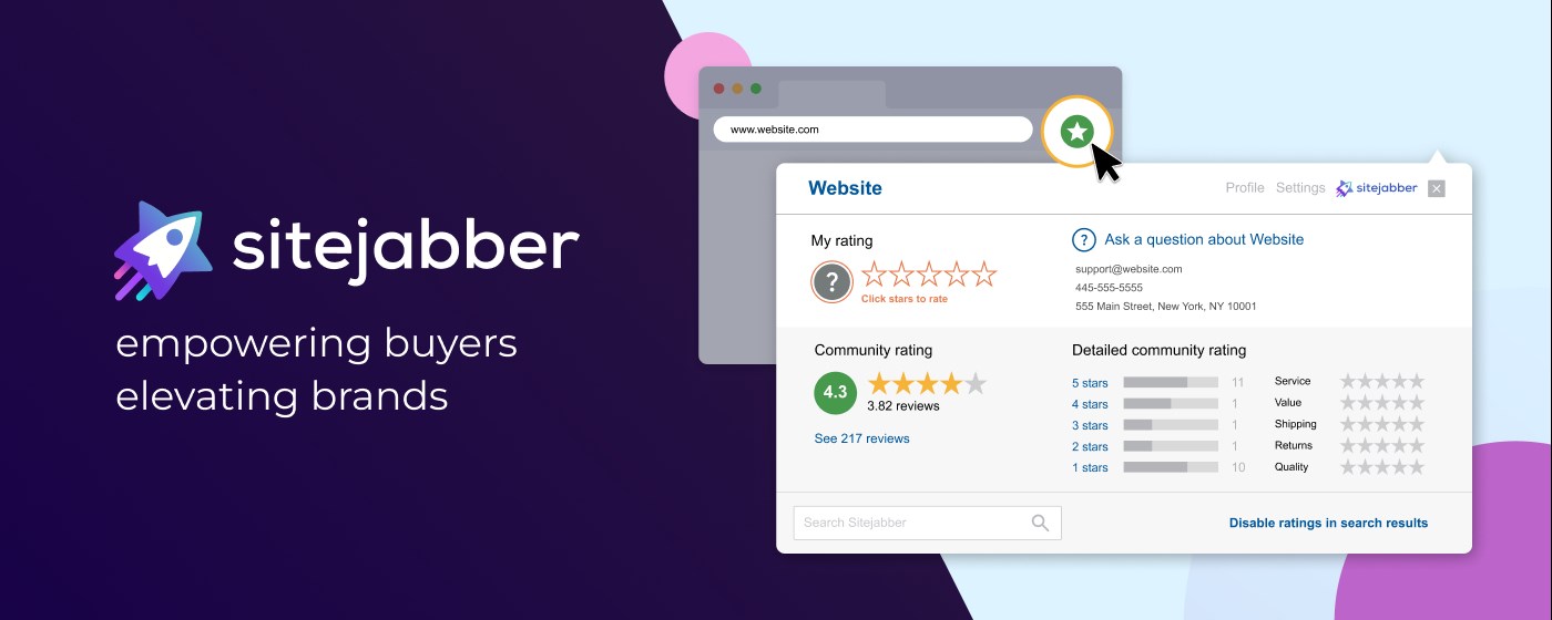 Sitejabber: Ratings & Reviews on Every Site marquee promo image
