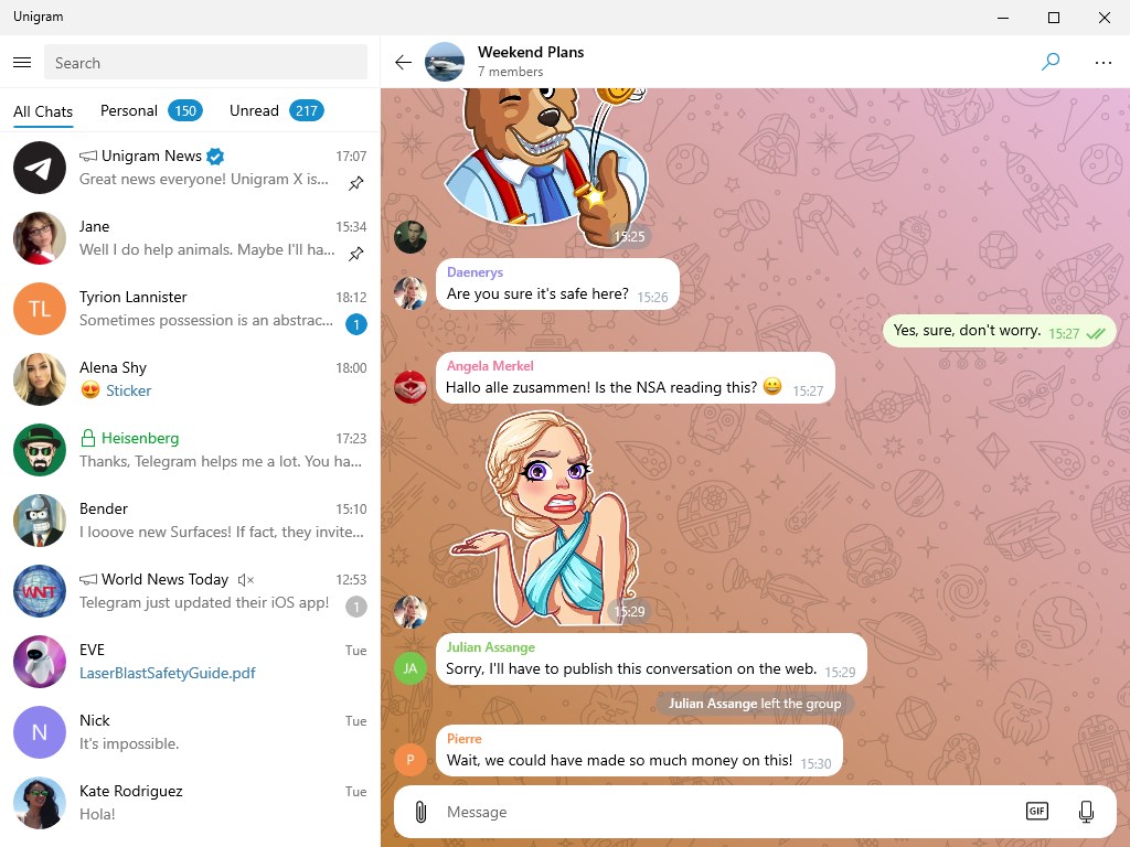 Recevoir Unigram A Telegram Universal Experience Microsoft Store Fr Fr