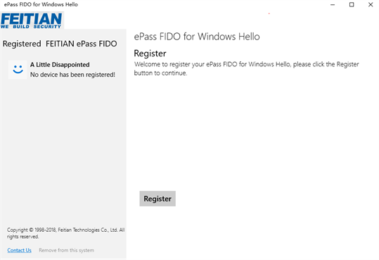 ePass FIDO for Windows Hello screenshot 1