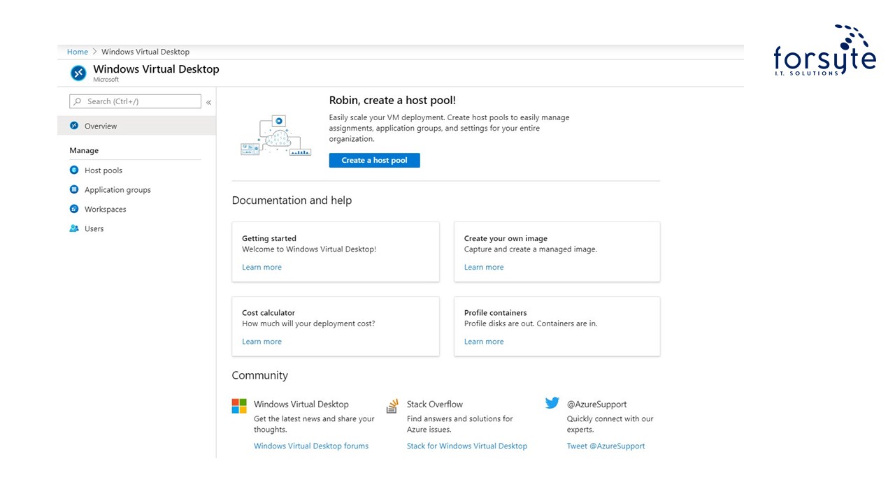 Snapshot 1 of Windows Virtual Desktop: 7-Wk Pilot Implementation