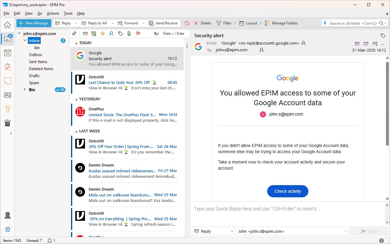 EPIM Pro screenshot