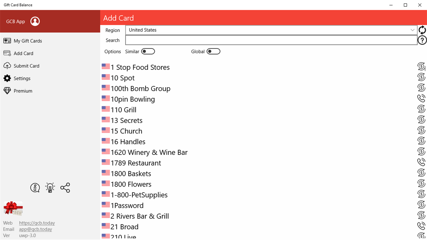 #5. Gift Card Balance (Windows) De: Aifen App