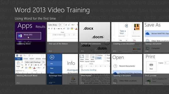 Video Training Word 2013 screenshot 1