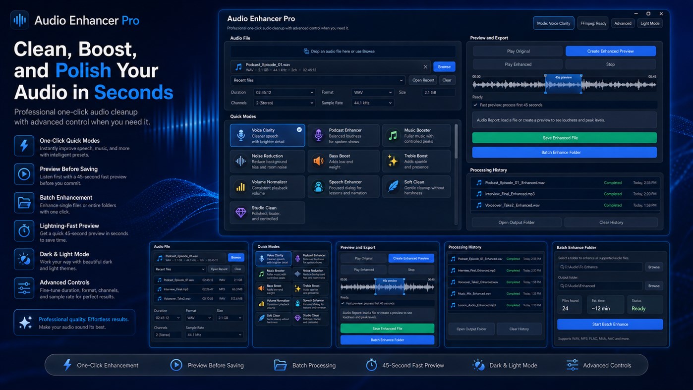 #1. Audio Enhancer Pro (Windows) De: Aria Vision