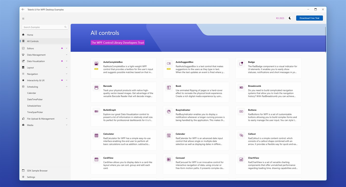 #3. Telerik UI for WPF Examples (Windows) Podle: Telerik